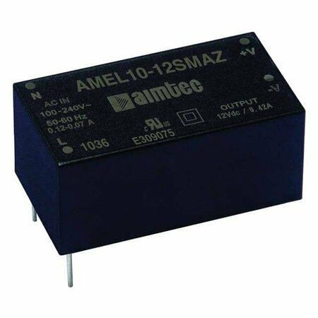 AIMTEC AC/DC to DC Converter, 90-264V AC/130-370V DC to 5/12V DC, 8VA, 47 to 440 Hz AMEL10-512DMAZ